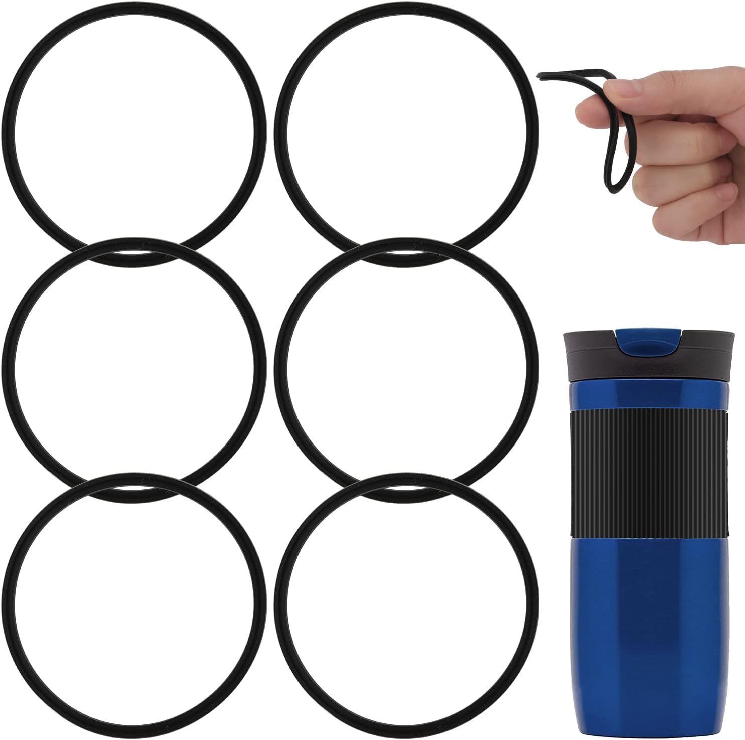 6pcs Replacement Gaskets Compatible with Contigo Snapseal