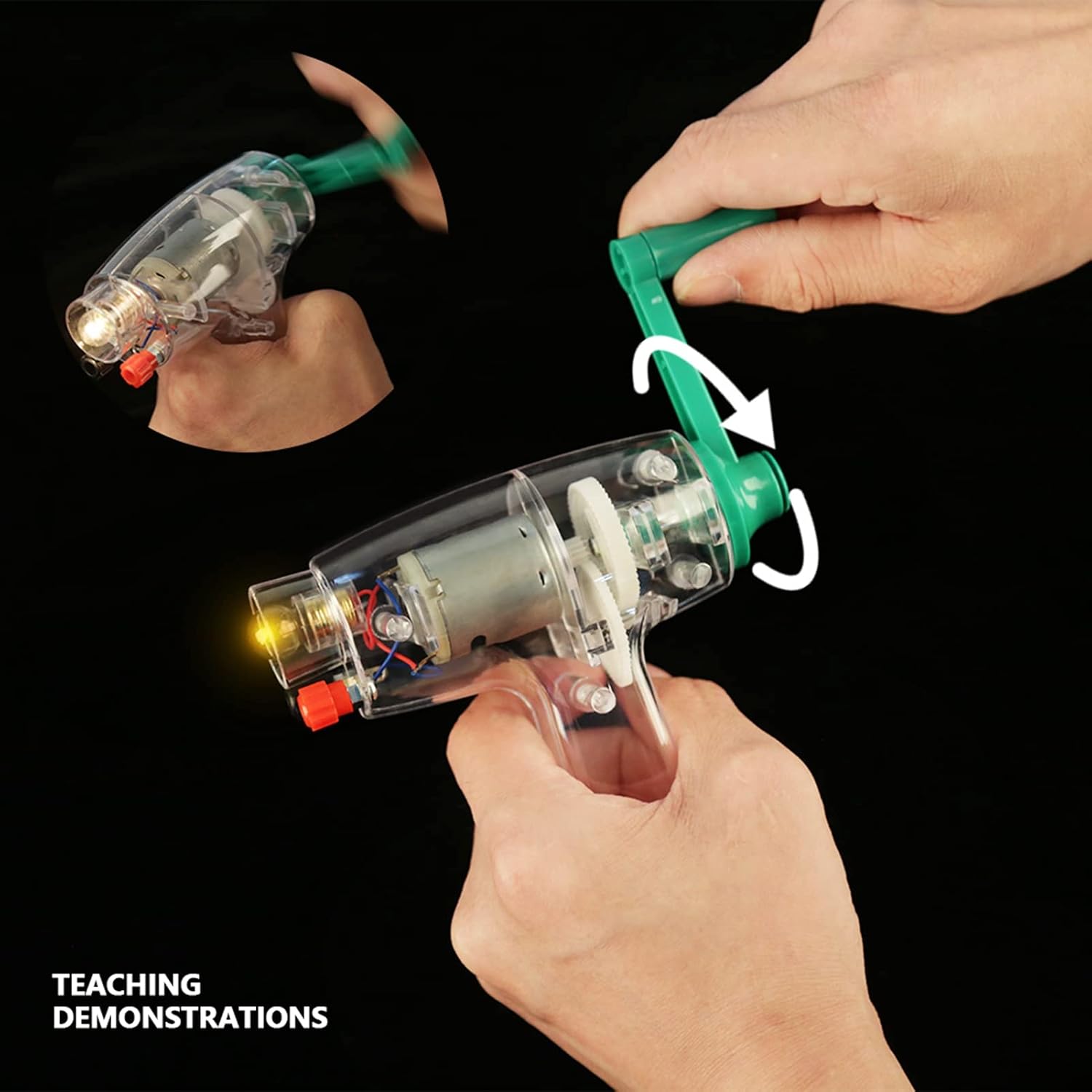 Hand Crank Generator, 6.3V DC Hand Cranked Dynamo No Battery Teaching Demonstrations Hand Crank Dynamo image 3