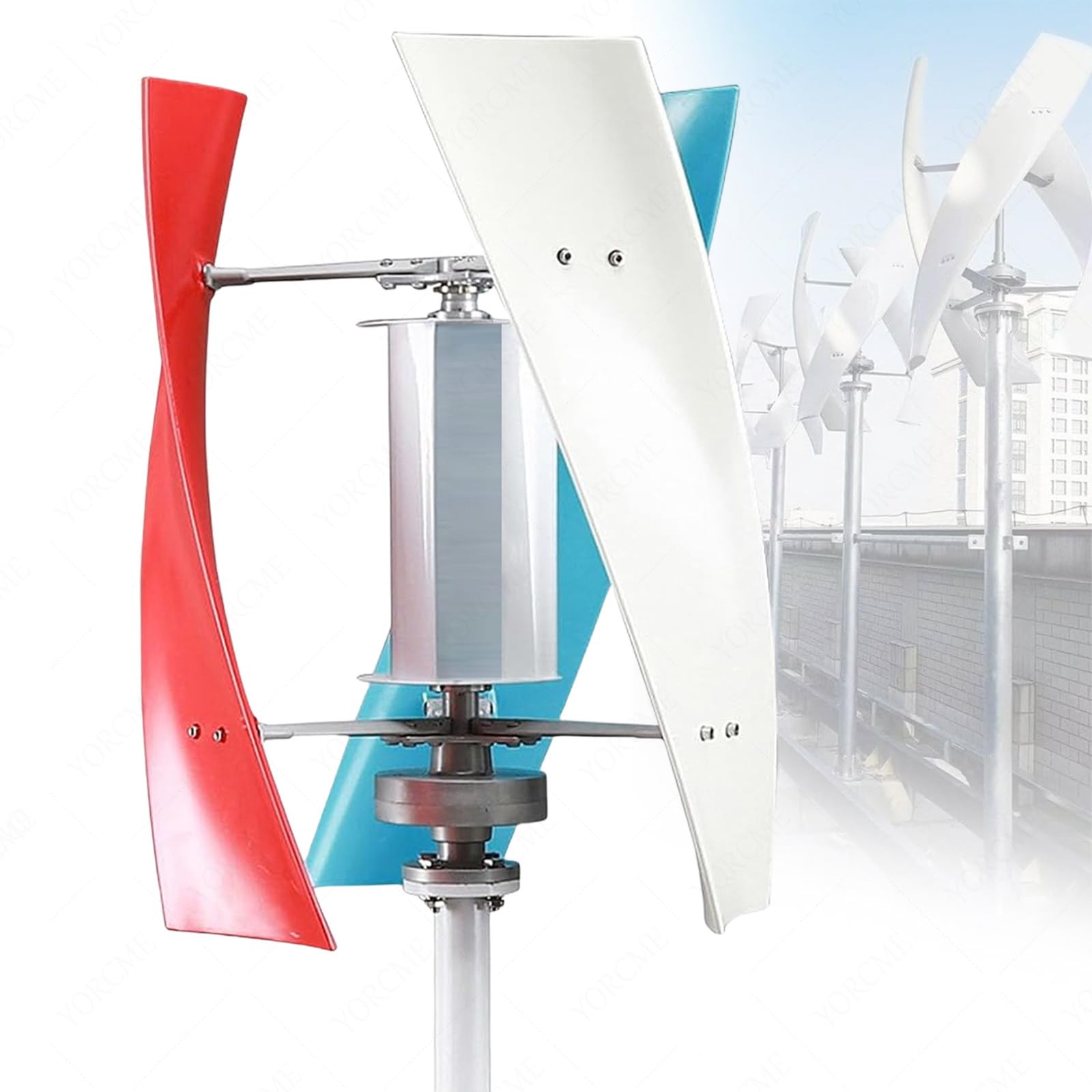 Kit de Energía Eólica Vertical 14000W – Generador de Viento con 3 Palas, Tecnología Maglev y Controlador para Autoconsumo, 12V/24V/48V,48V