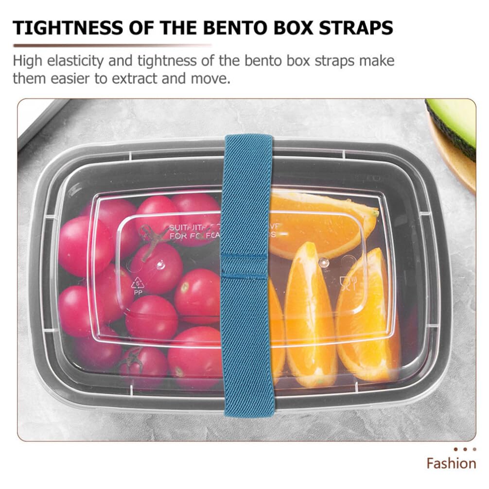 Kiuiom Cinghie per il Pranzo,Bento Box Strap,Elastici per il Pranzo per Esterni 4 PC Cinghie di Fissaggio per Contenitori per Pranzo Bento Box Cinghia per L'home Office Scuola Viaggi Campeggio