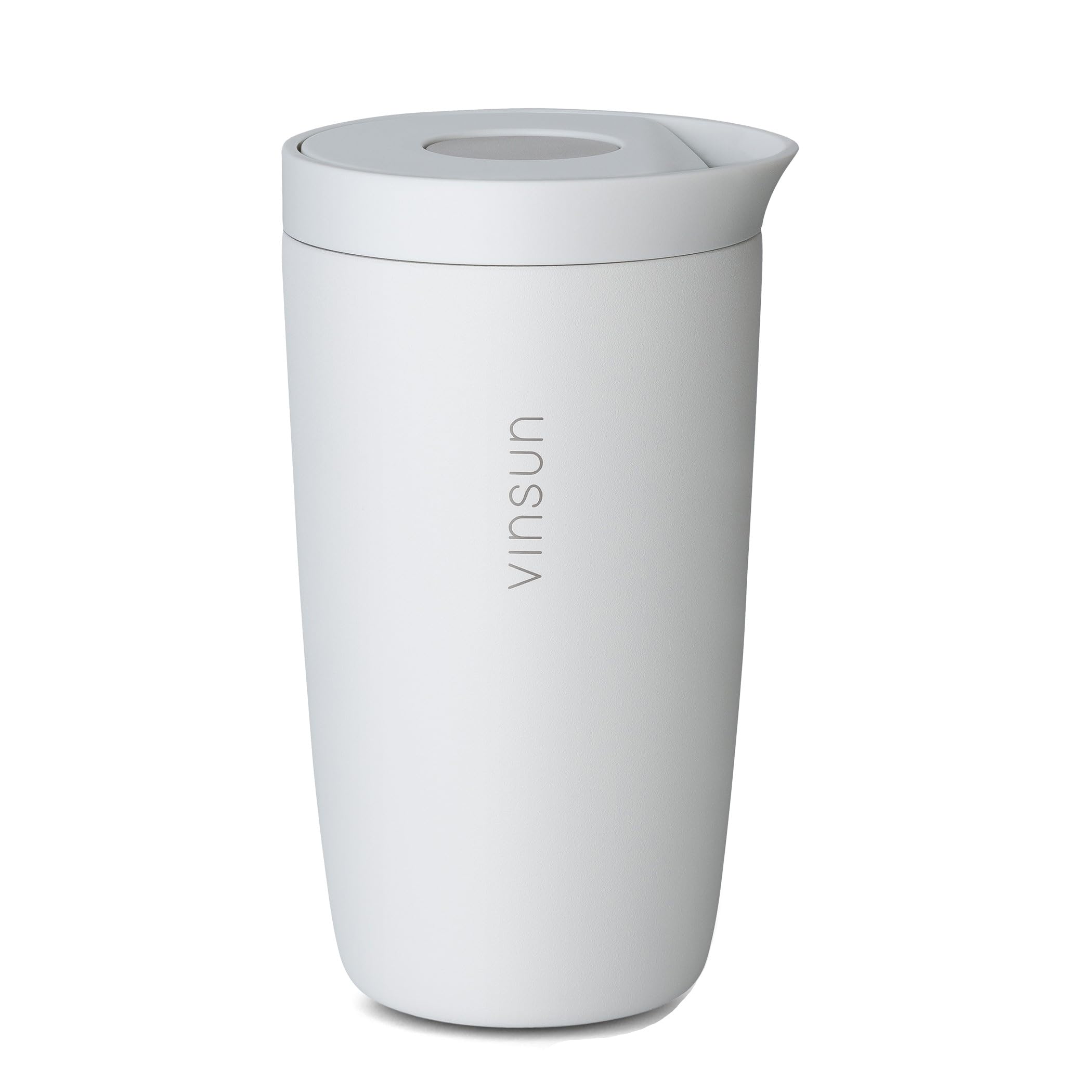 VINSUN Thermobecher Kaffee to go 350ml - auslaufsicher, doppelwandig isoliert, Edelstahl - Isolierbecher mit Quick Press Verschluss Deckel für Auto, Reisen