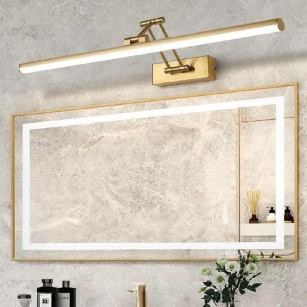 12W Modern Electroplated Brass 20 Inch Adjustable Gold Finish Mirror/Vanity/Picture Light-Tricolour (Warm White + White + Neutral White)-image-30