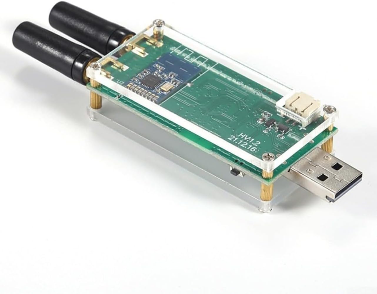 EvilCrow RF V2 Multiband RF Transceiver Modul, Radiofrequenz-Entwicklungsplatine mit Dual CC1101 Modulen für Funksicherheit und Protokollanalyse arbeiten (mit Schale)