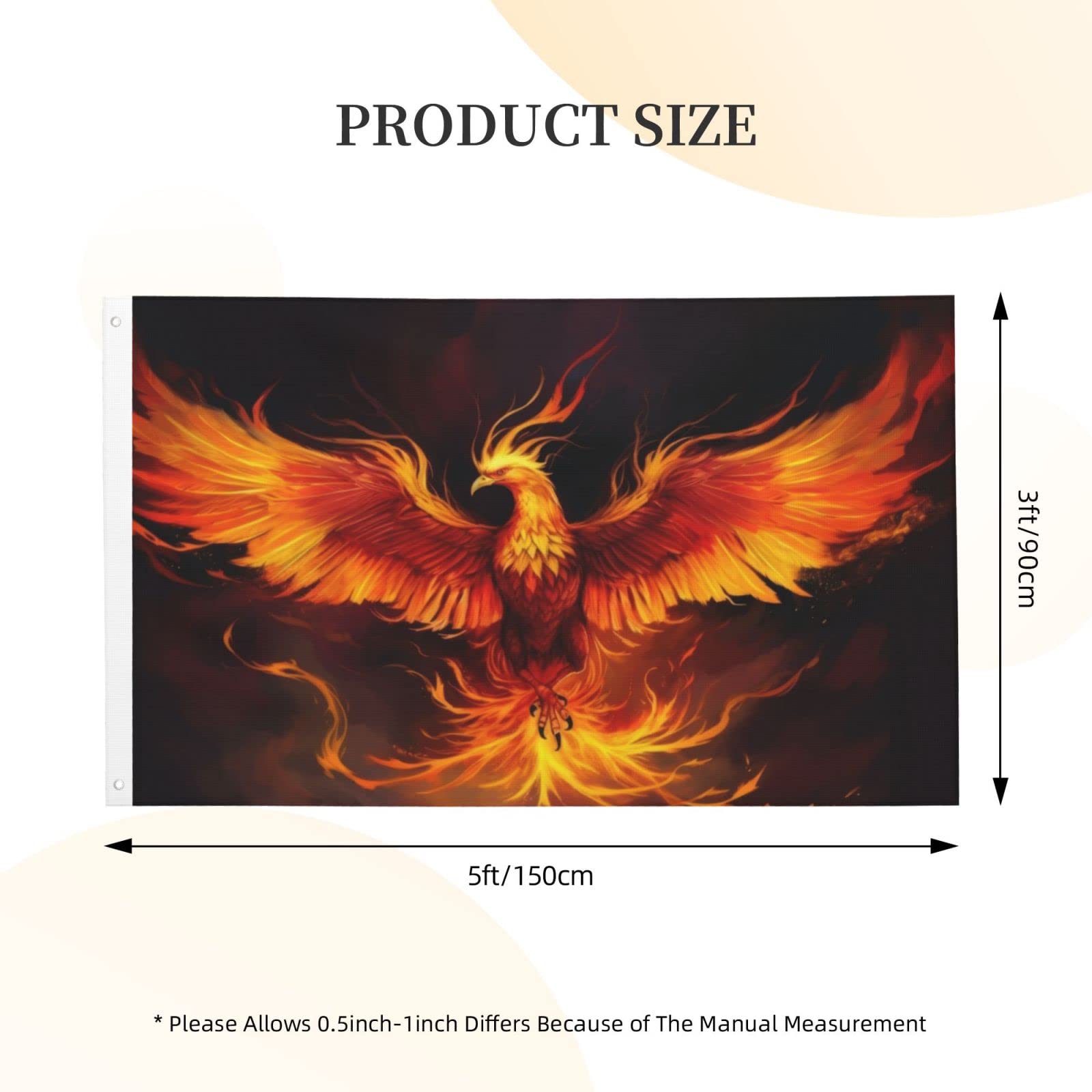 Amazon.com : FYCFSLMY Fiery-Phoenix Flag 3x5 FT Double-Sided
