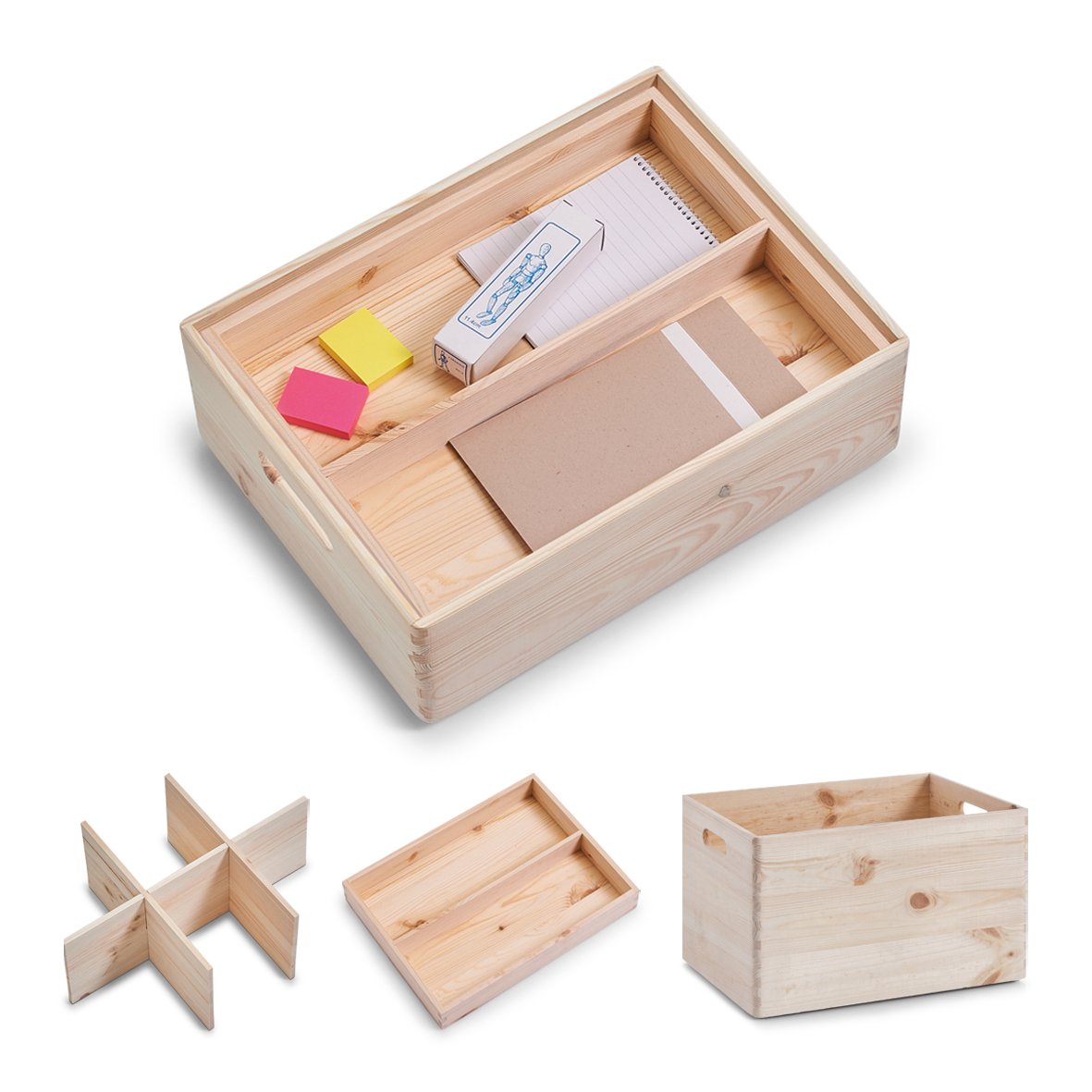 Caisse en bois pour organiser le salon et ranger les jouets