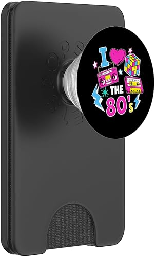 Miniatura 8 de I Love the 80s Cassette Boombox Colorful Retro Design PopSockets Adhesive PopGrip