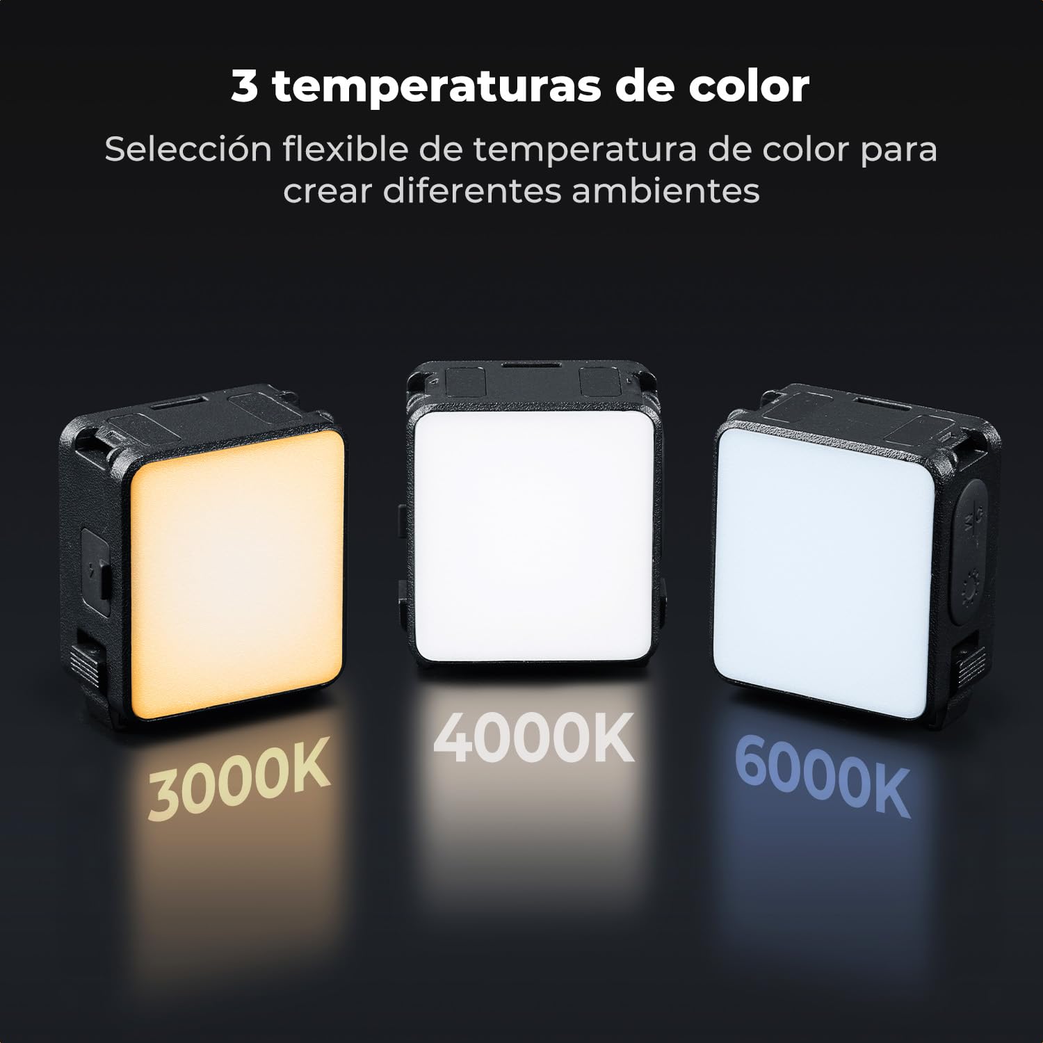 K&F CONCEPT Mini Luz Compatible con Osmo Action 6/Osmo Nano | Luz de vídeo para vlogging, videografía y fotografía, Soporte magnético de liberación rápida, luz LED para Streaming A6051