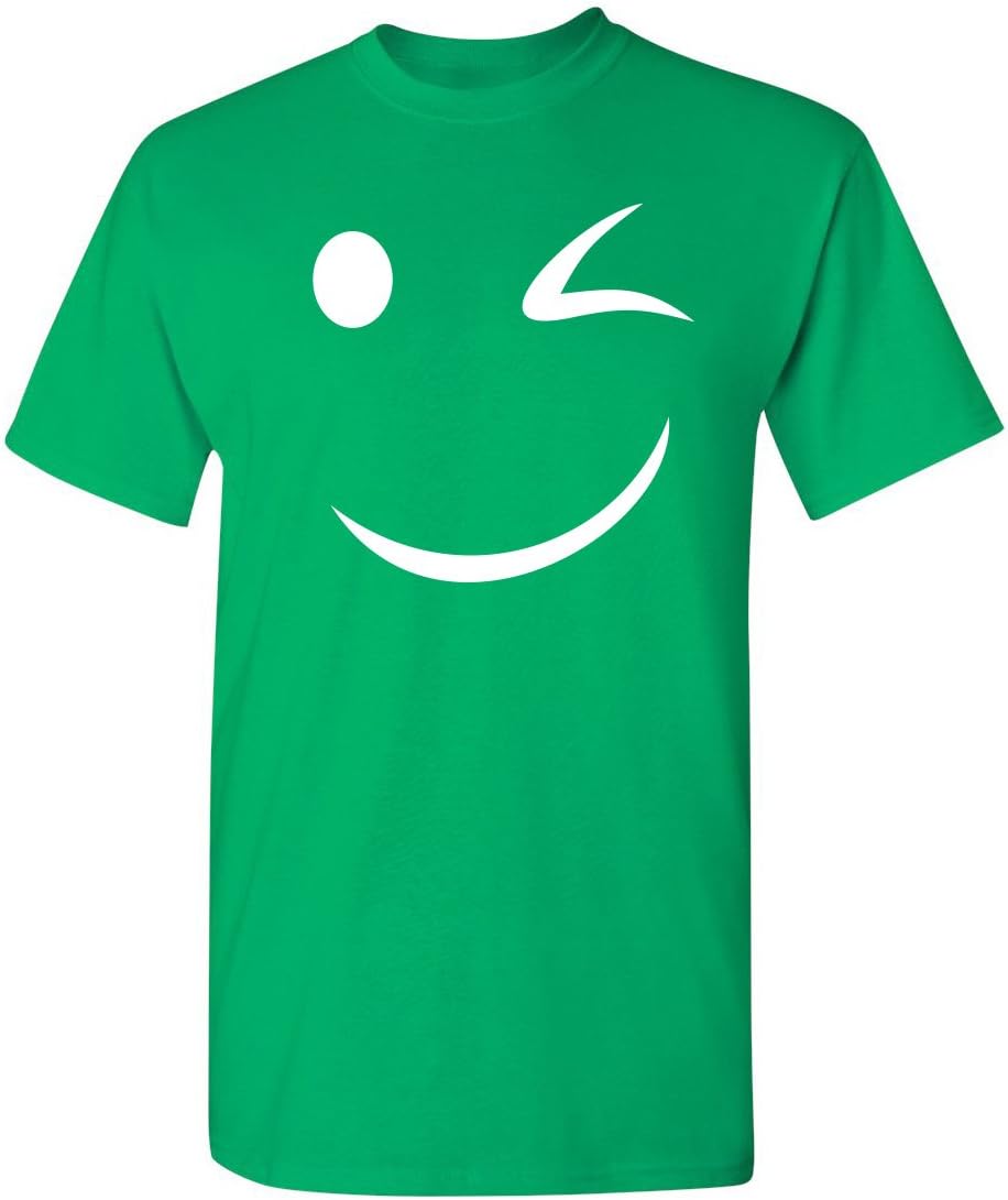 Happy Wink Smile Face Graphic Novelty Funny Winking T Shirt