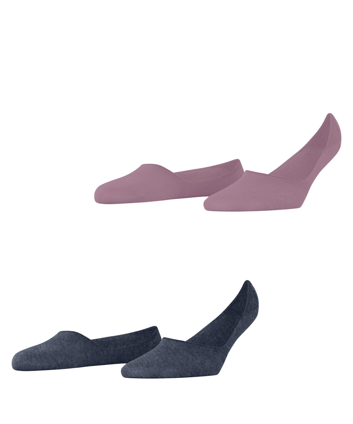 Burlington Women's Everyday Multipack W In Cotton No-Show Plain 2 Pairs Liner Socks, Pink Powder 8493, 7-8
