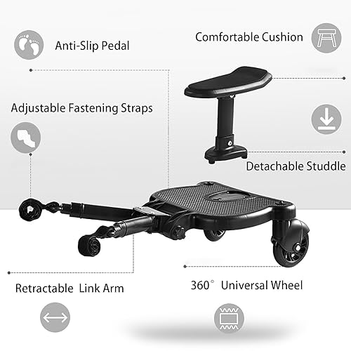 Miniatura 3 de HOTMUZ Tabla universal para cochecito con asiento desmontable adecuada para la mayoría de marcas de cochecitos, accesorio para cochecito para niños