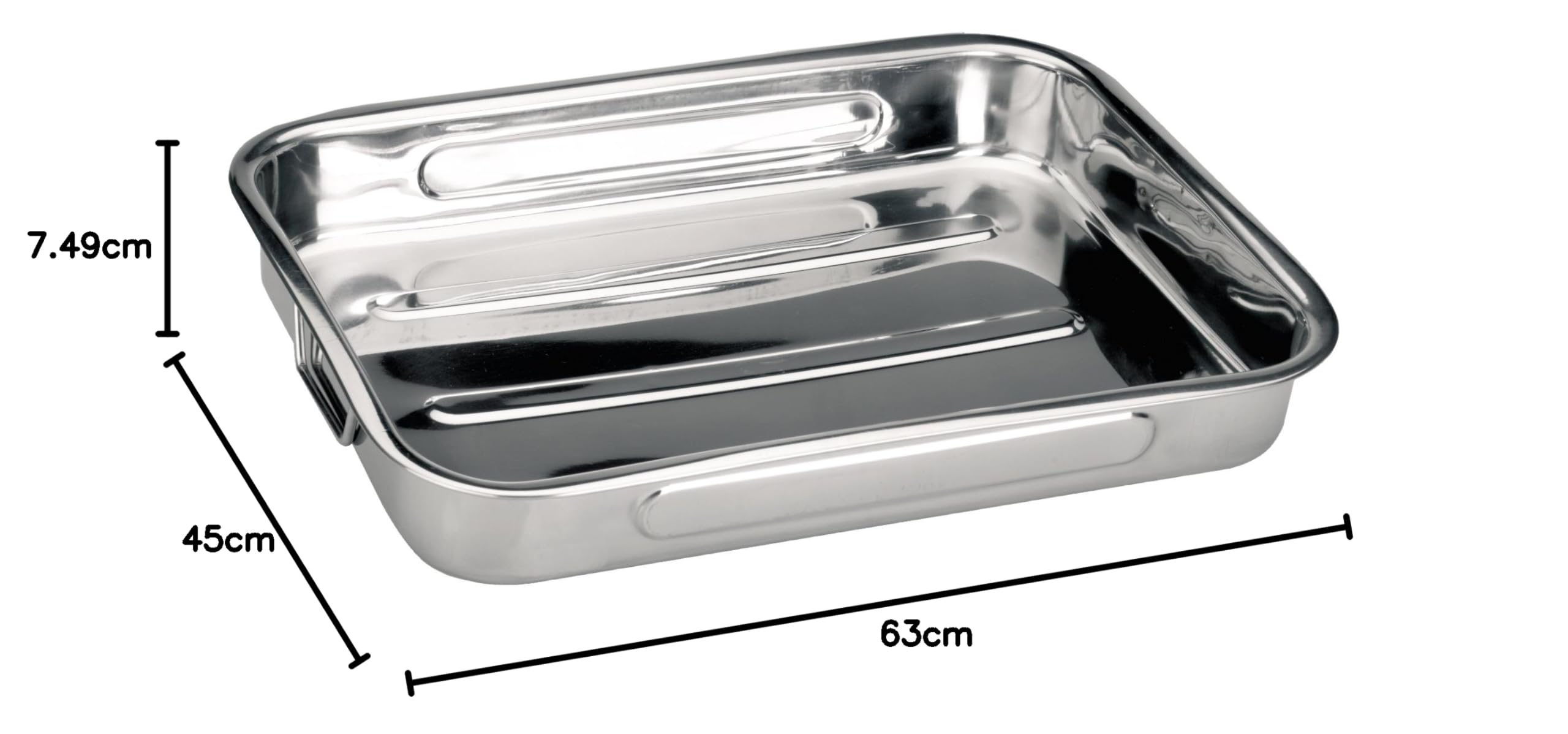 Ibili 651860 - Rustidera Inox con asas abatibles 63x45x7,5 cm Bistrot