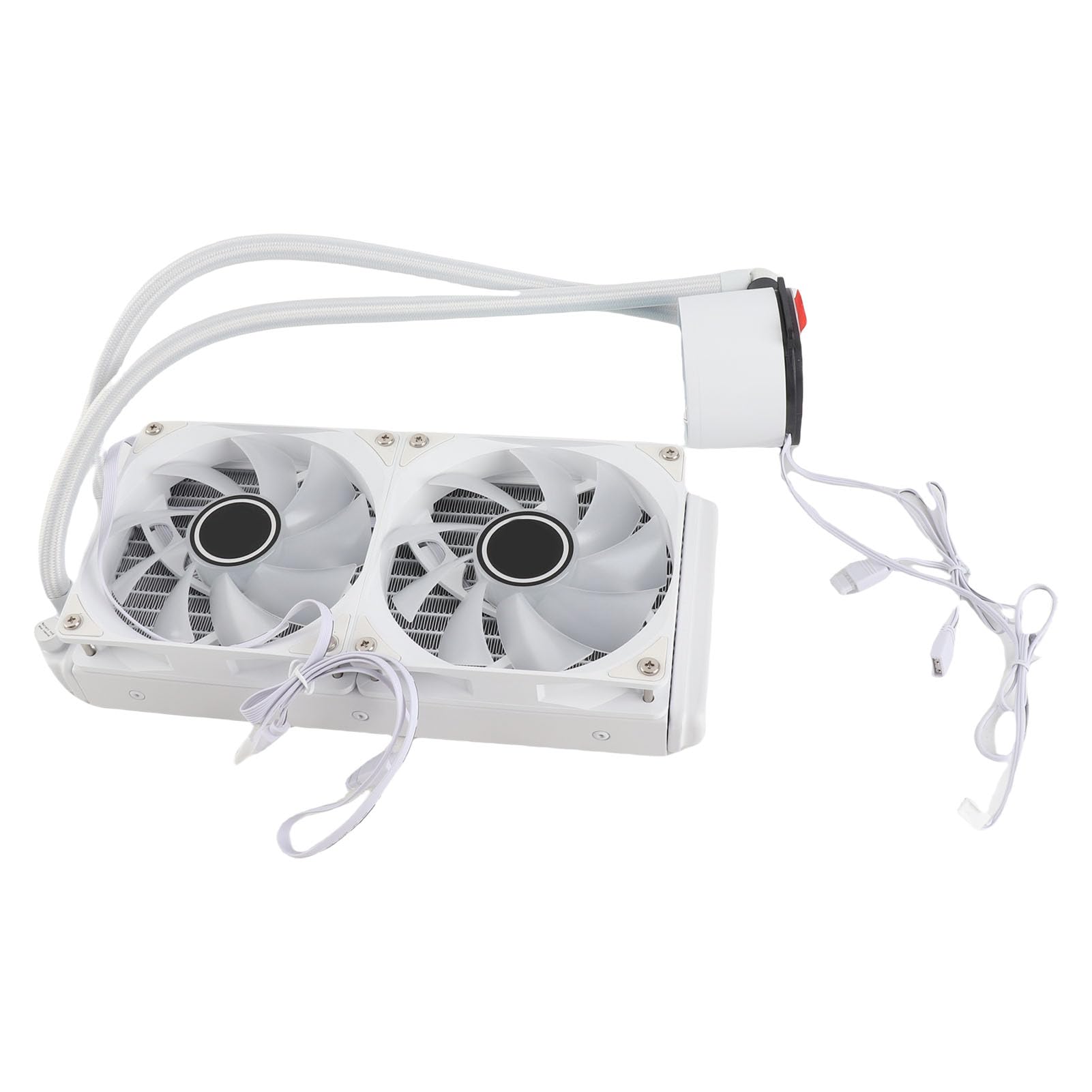 Enfriador de CPU, Control PWM Evita Fugas Ventilador de Enfriamiento de CPU Efecto de Luz ARGB Velocidad de Bomba de 2400 RPM para LGA2066 2011 1151 1150 1155 (Blanco)