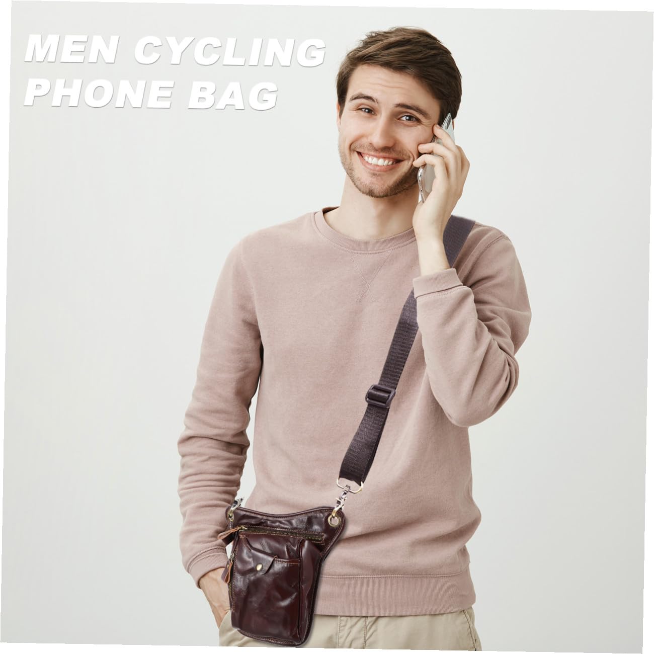 Riñonera Vintage de PU para Hombre, Bolsa para Teléfono