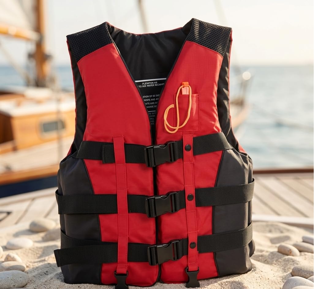 Unisex Adult Swim Jacket | High Buoyancy Life Jacket with Adjustable Straps & Safety Whistle for Swimming, Boating & Water Sports Floating- Weight Capacity Upto 70 Kg Polyester Fabric with EPE Foam-image-30