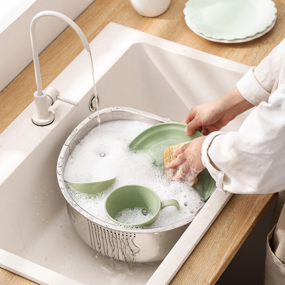 Bassine à Vaisselle en Acier Inoxydable - sans Plastique - cuve à Vaisselle 8 litres
