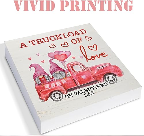 Miniatura 3 de Decoración de San Valentín, decoración del día de San Valentín, gnomos de San Valentín, camión, un camión cargado de amor, decoración de madera,