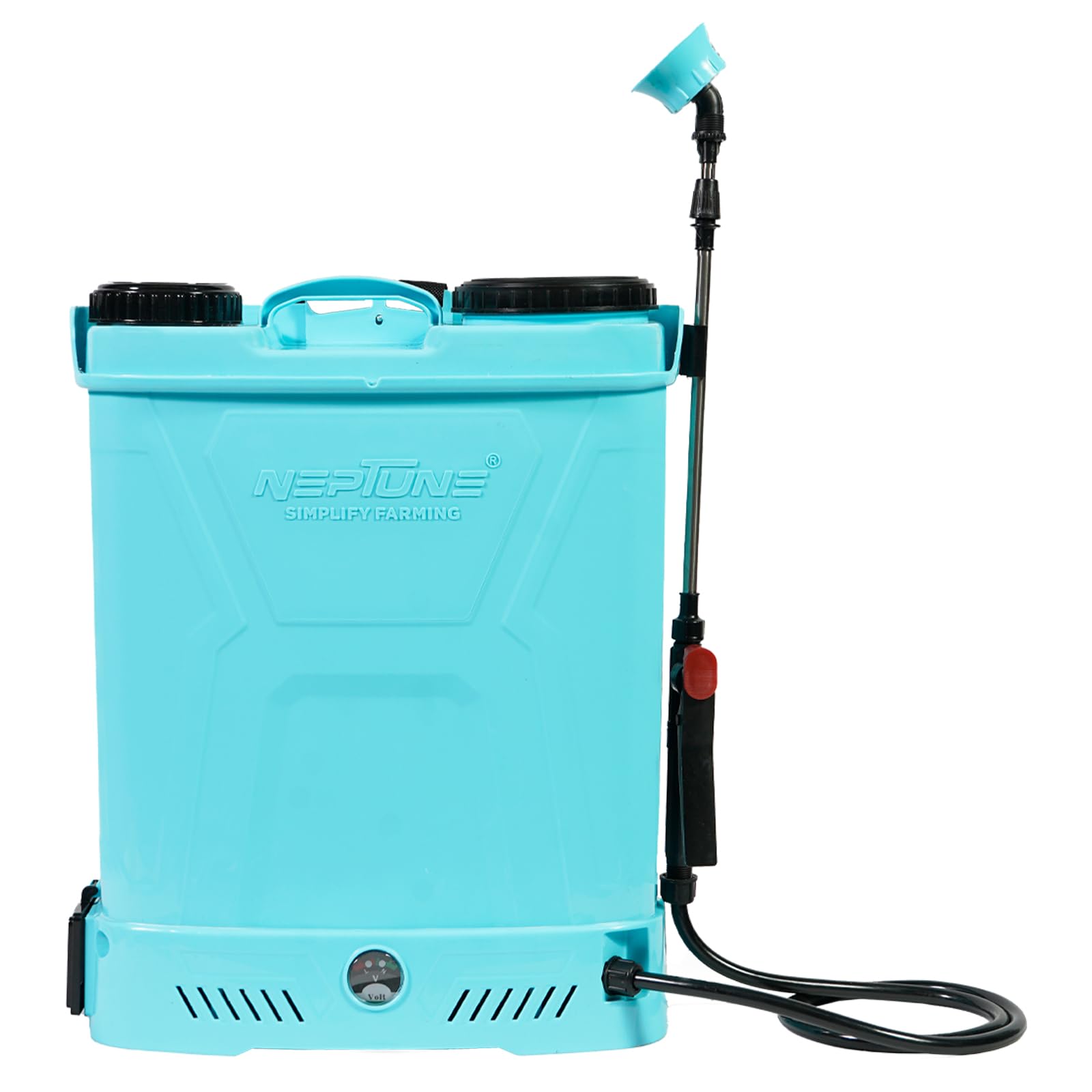 Neptune Simplify Farming Knapsack Battery Sprayer 12V x 8Amp | Telescopic Stainless Steel Lance | 20L Tank Capacity | Get 4 Nozzles | Ideal for Agriculture & Garden Spraying