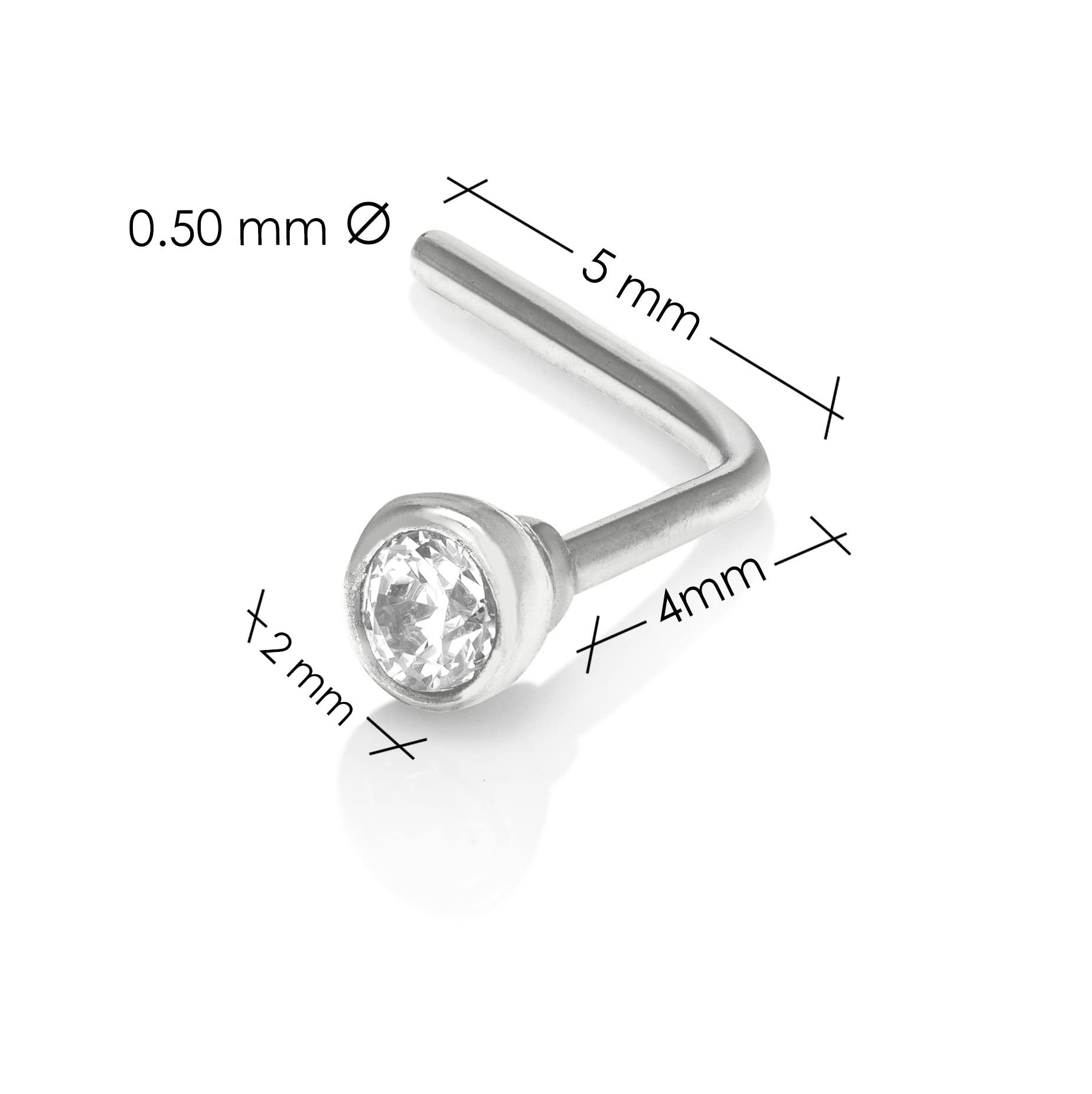 Mia Gioielli - Piercing Brillantino - Orecchino Naso Oro 18k (750) Bianco con Zircone - stile Cipollina - Anallergico Donna Ragazza