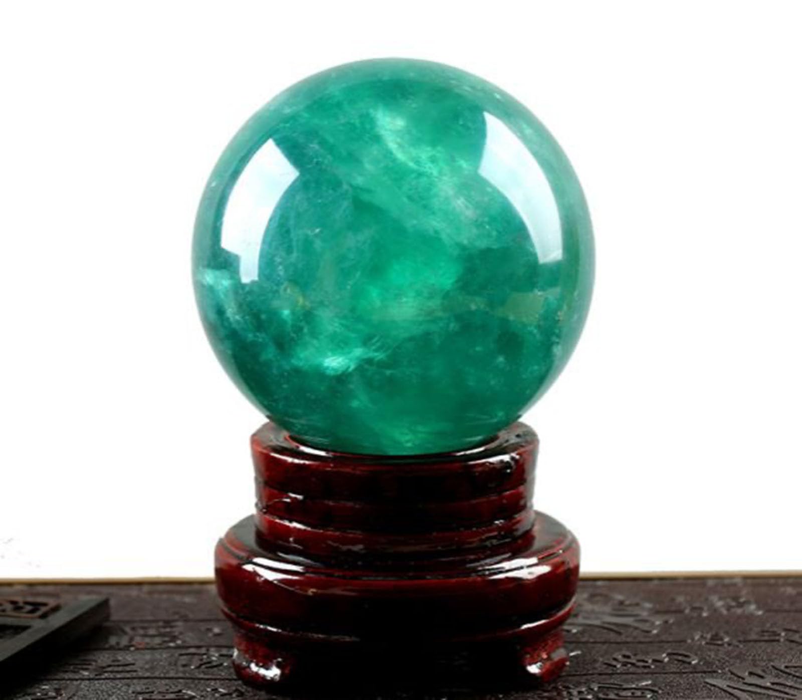 Kristallkugel, 3,9", natürliche dekorative Kugel mit Ständer, Feng Shui Stein Edelsteinkugel Meditation Hexerei(3.9"(10cm))