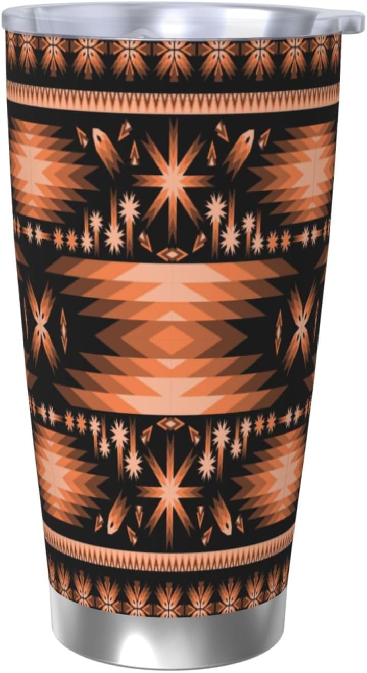 20oz Stainless Steel Tumbler Native American Southwestern Navajo Art With Lid And Straw Coffee Cup Fits In Car Holders,Travel Mug For Ice Drink & Hot Beverage Without Straw
