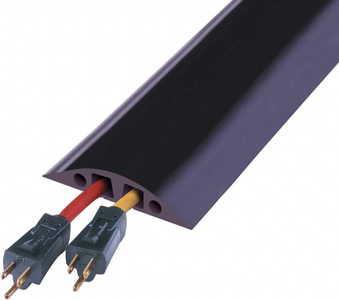 Checkers Cable Protector, 2Channel, Black, 5 ft. x 1"H