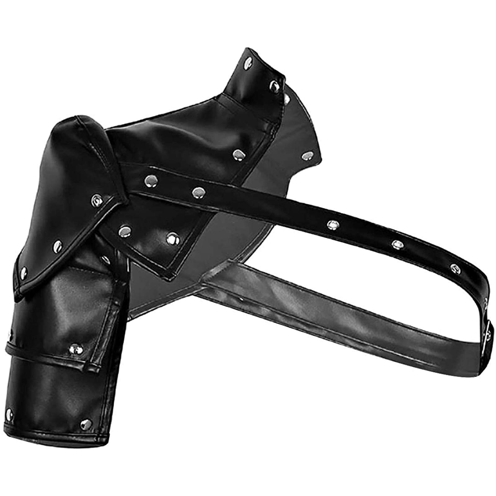 KKmeterMens Shoulder Armors PU Leather Gothic Punk Body Chest Harness Halloween Party Cosplay Costume Accessory