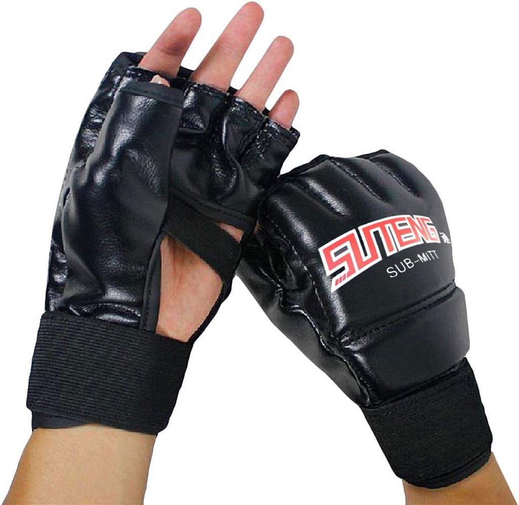 SUTEN MMA Muay Thai Training Punching Bag Half Mitts Sparring Boxing Gym Gloves