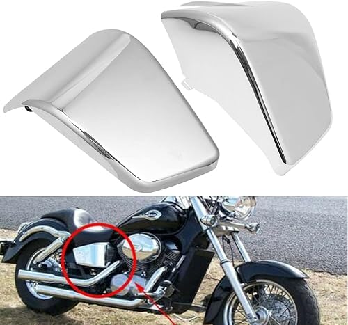 Cubiertas de carenado lateral de batería cromada para Honda Shadow ACE VT750 VT400 VT 400 750 1997-2003