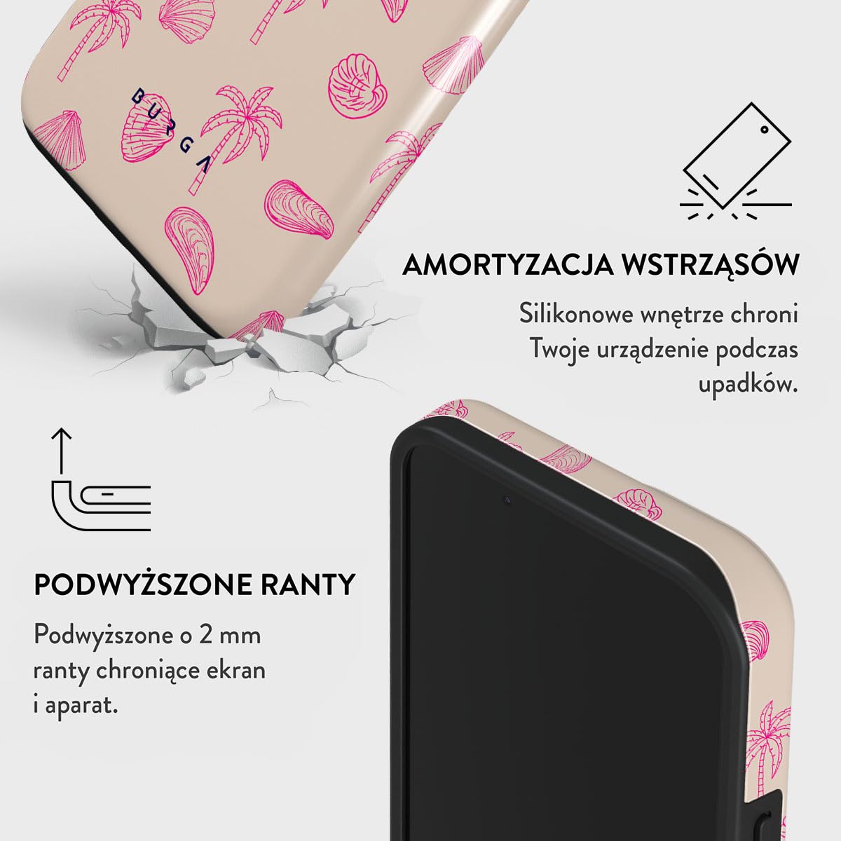 BURGA Etui na iPhone 15 – Dwuwarstwowa Hybrydowa Obudowa z Amortyzującym TPU, Odporna na Zarysowania, Podniesiona Ramka dla Ochrony Ekranu, Kompatybilne z MagSafe do Codziennego Użytku
