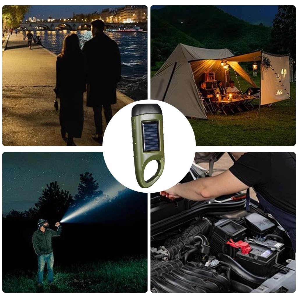 Mini Lampe De Poche Manuelle À LED Super Brillante, Lampe De Poche À Énergie Solaire À Manivelle, Lampe De Poche Rechargeable par USB pour La Maison, pour Les Voyages, L'alpinisme(B,14.5cm*4)