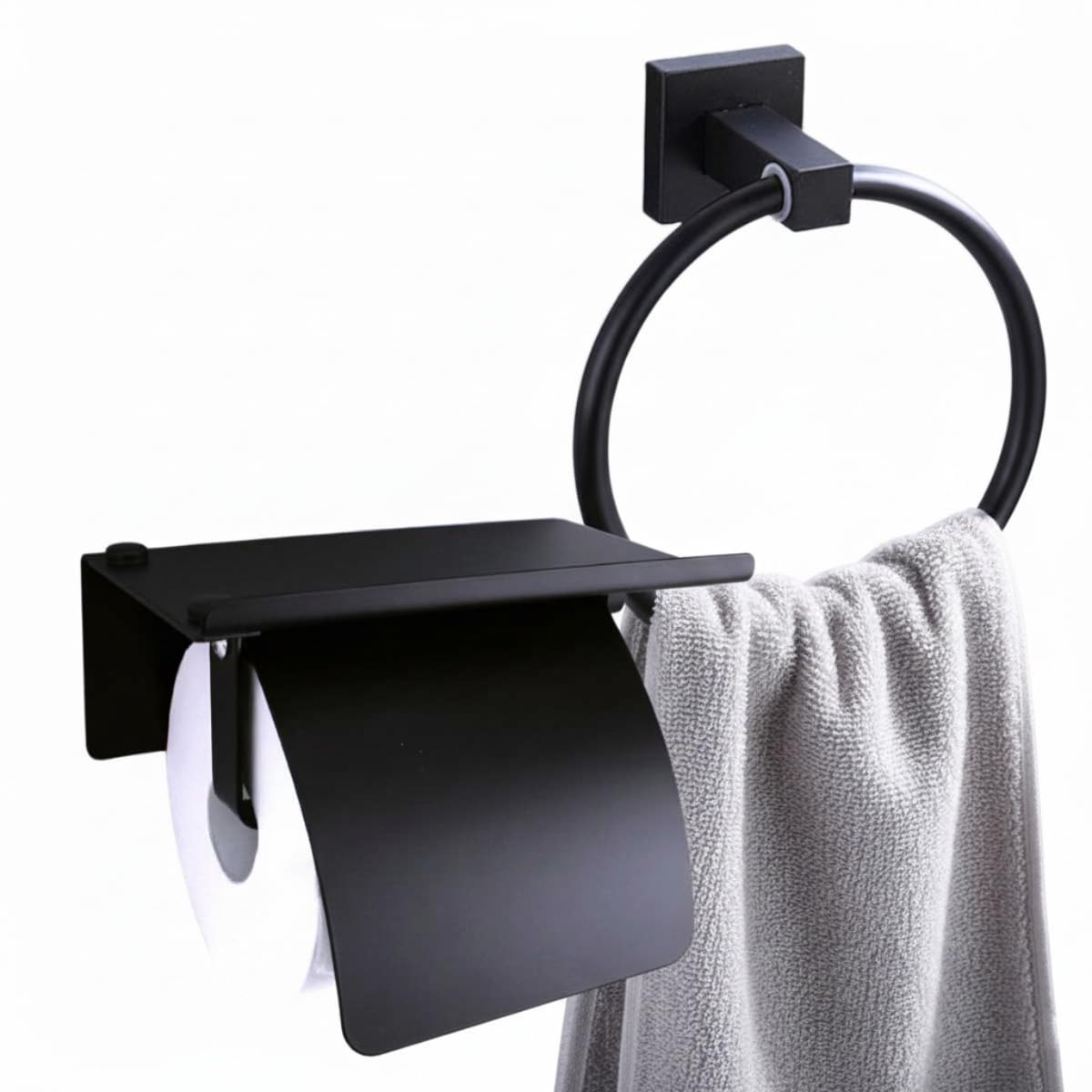 Amazon.co.jp: iikuru 2点セット トイレットペーパー ホルダー タオル