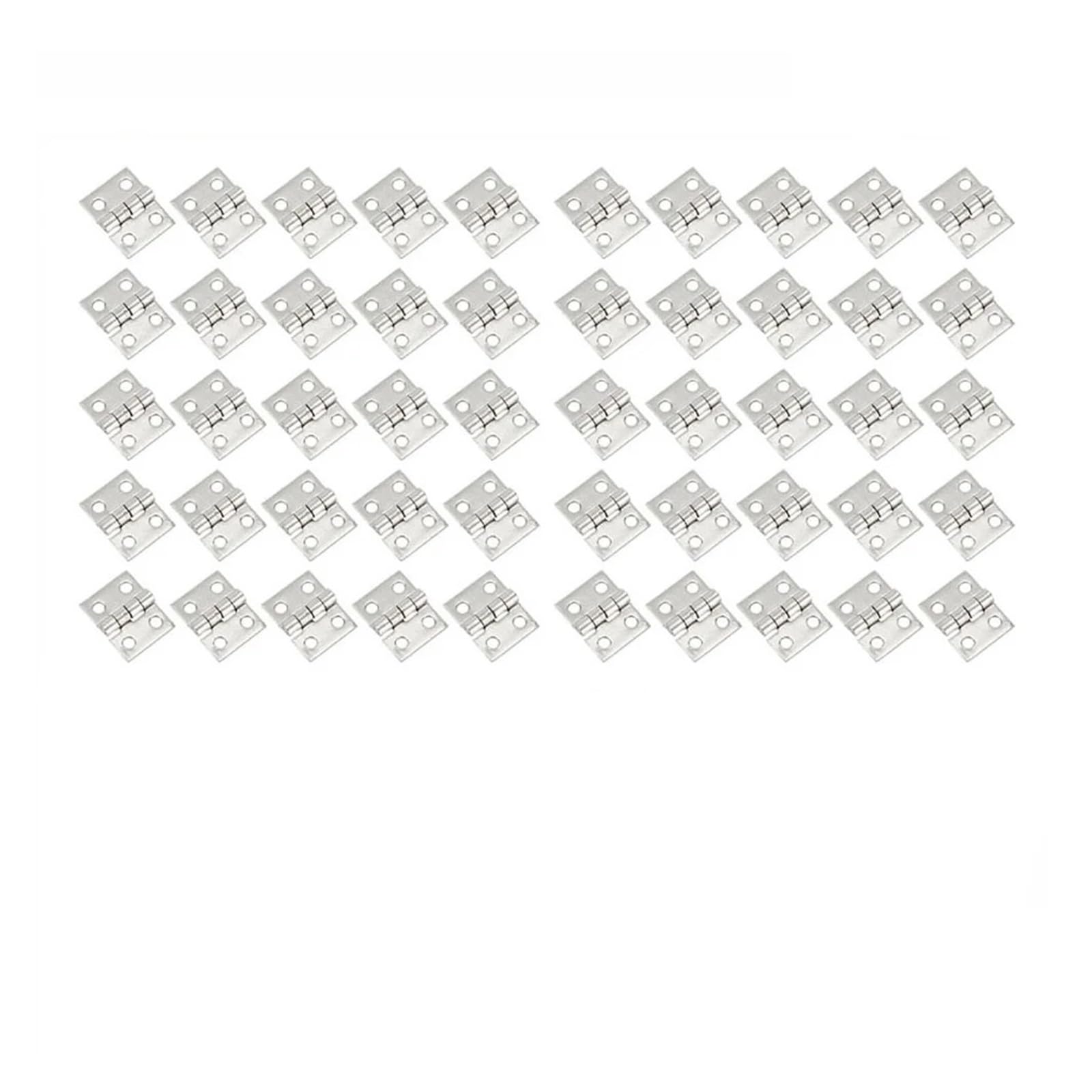 Charnière solide 8 * 10mm petite quincaillerie de boîte argentée lot de 50