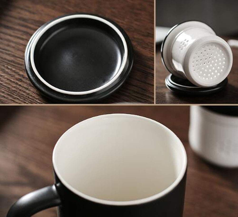 Maya Star Tea Cup with Lid and Ceramic Water Filter, Ceramic Filtered Tea Separation Cup, Office Cup Drinking Tea Cup #020