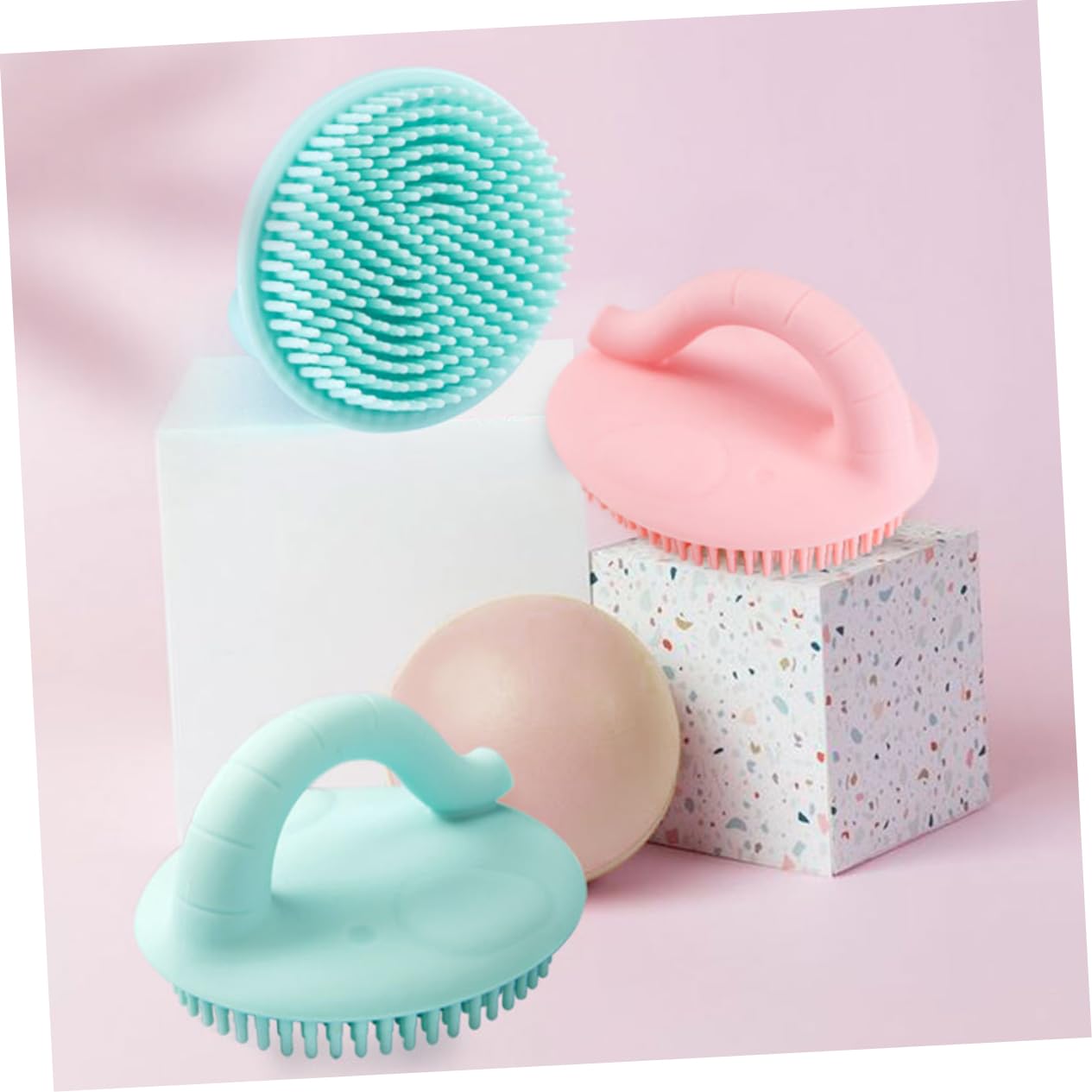 Toyvian 1PC Bath Brush Silicone Handheld Boy Girl Shower Scrubber for Gentle Cleaning Portable and Lightweight Pink for Comfort and Skin Safety During Bath