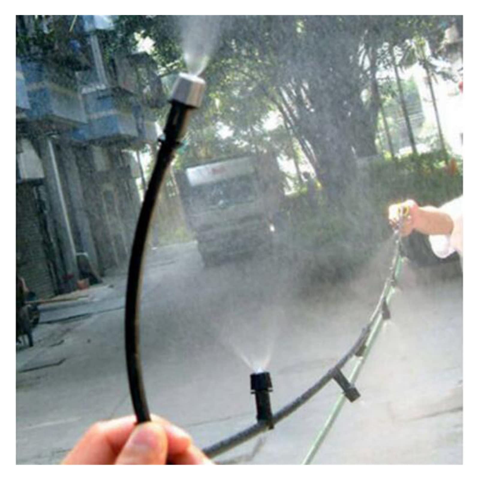 Adaptador de fontanería de jardín, 100 piezas de boquilla individual gris con conector en T de 4/7 mm, aspersor de riego para jardín, césped, boquilla de riego por goteo