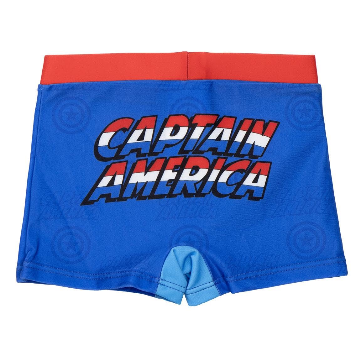 Marvel Avengers Maillot de Bain pour Garçon Captain America Boxer Maillot de Bain pour Enfant, Tailles 4 à 10 Ans