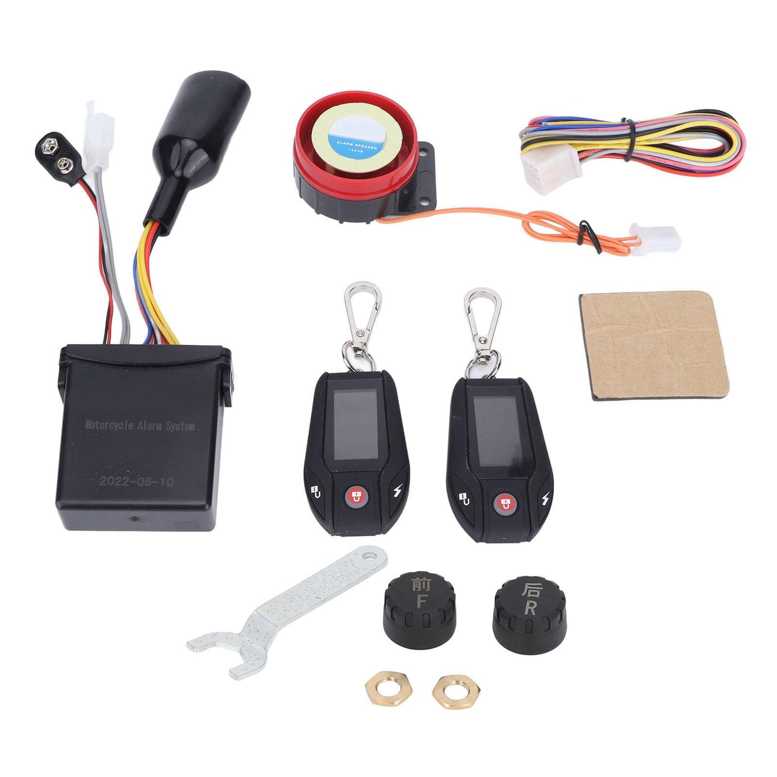di Allarme per Motocicletta a 2 Vie, Kit Dispositivo Antifurto per Moto Multifunzione PKE Sensing 12V Display LCD Telecomando Universale per Fuoristrada ATV (Custodia
