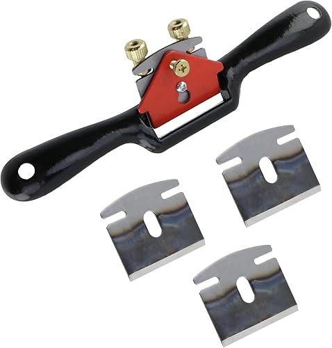 T Tulead Metal Spokeshave ajustable radios afeitado carpintería mano herramienta de corte con cuchillas