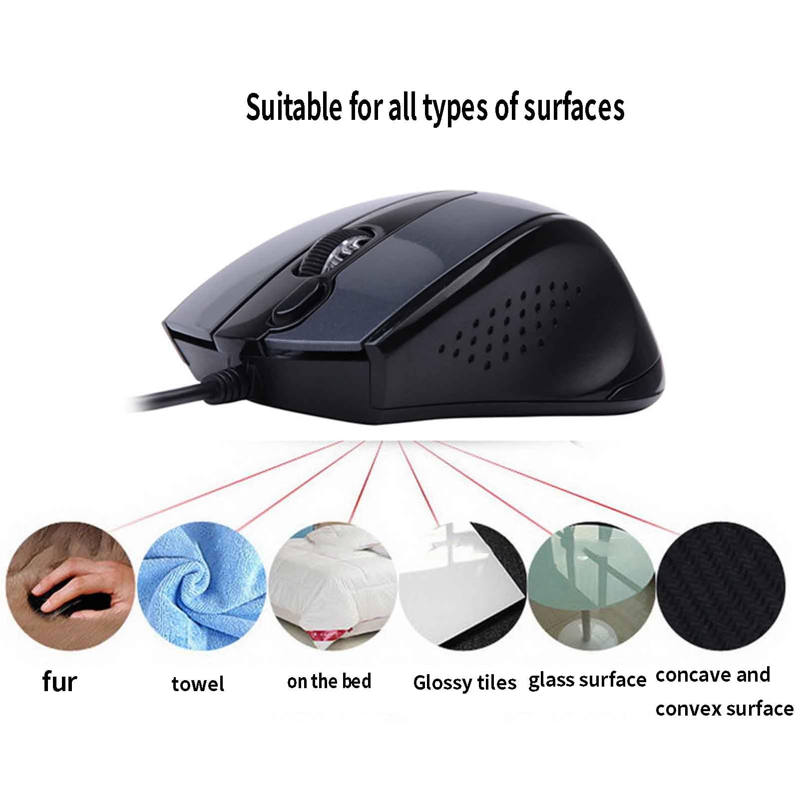 Mysz Mysz komputerowa do laptopa Przewodowa mysz USB do gier Ergonomiczna mysz Urządzenie wskazujące Lekka, bezgłośna mysz optyczna z przewijaniem dotykowym