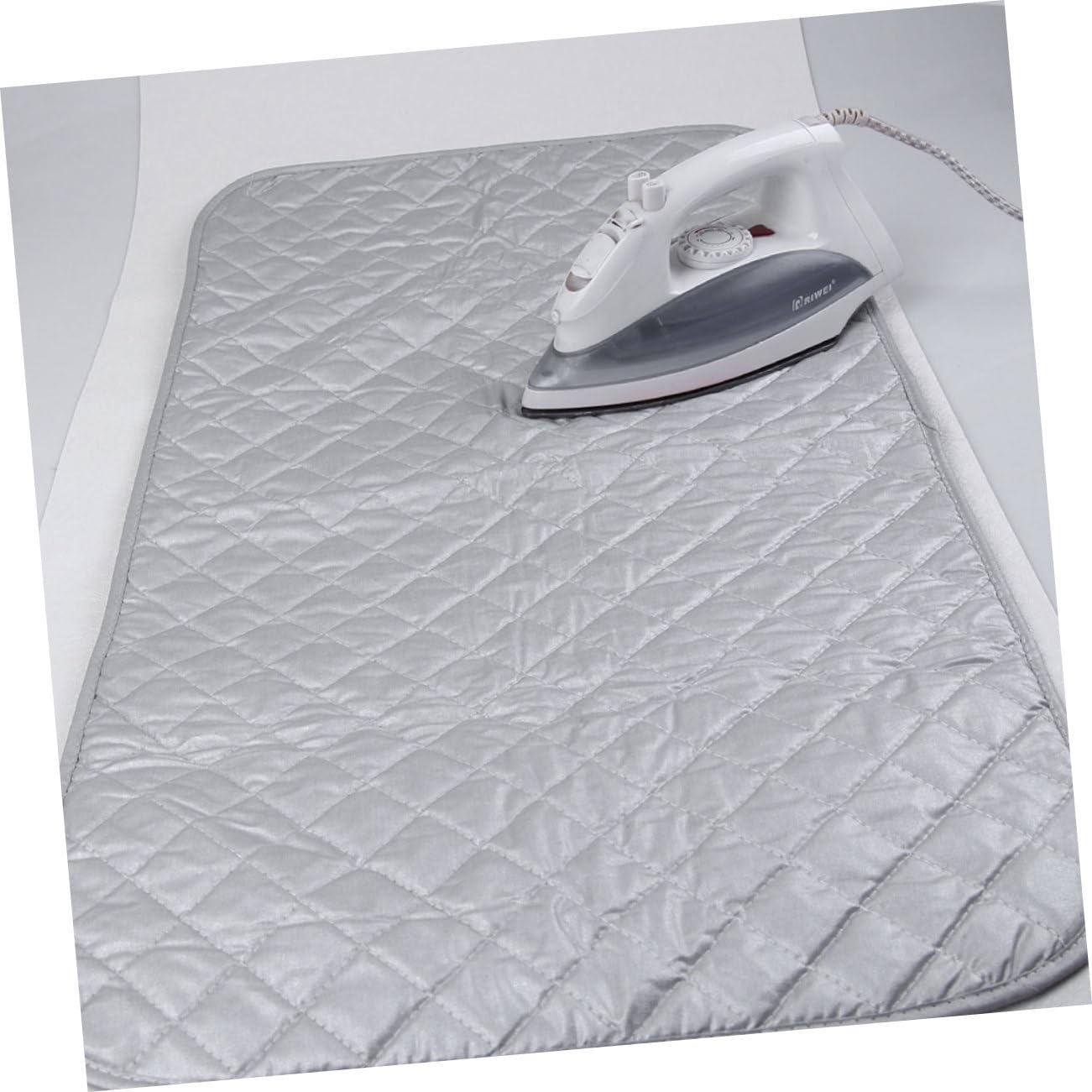 Tappetino da Stiro Antiscivolo 55x120 Cm in Cotone | Resistente alle Alte Temperature, Argento, Portatile, per Piani e Zona Ripostiglio, Adatto a Capi Sottili
