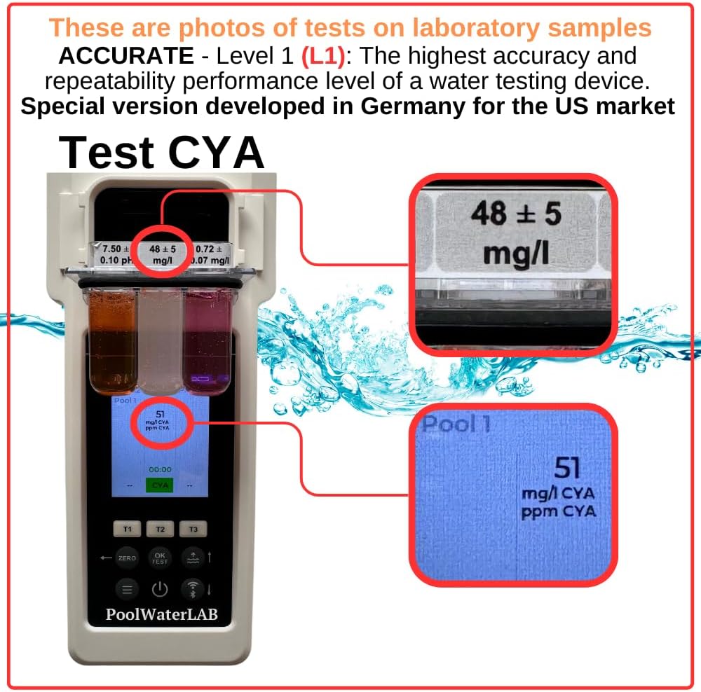 Tester - Accurate Pool Water Testing Kit Special Edition with Case, Ultimate Smart Digital Testing Machine for Swimming Pool, spa, hot tub, 27 Water Parameters, Bluetooth, WiFi, App