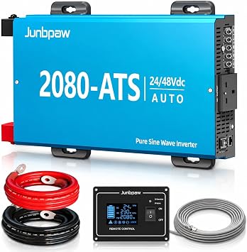 2080W Pure Sine Wave Power Inverter 24/48V to 230V with ATS