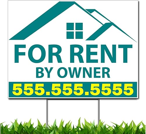 Miniatura 4 de Custom For Rent By Owner - Letrero de patio de 18 x 24 pulgadas, doble cara, estaca de metal incluida, por Moonlight4225