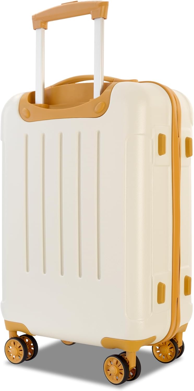 3-Piece Set Hardside Spinner, Brown White, One Size