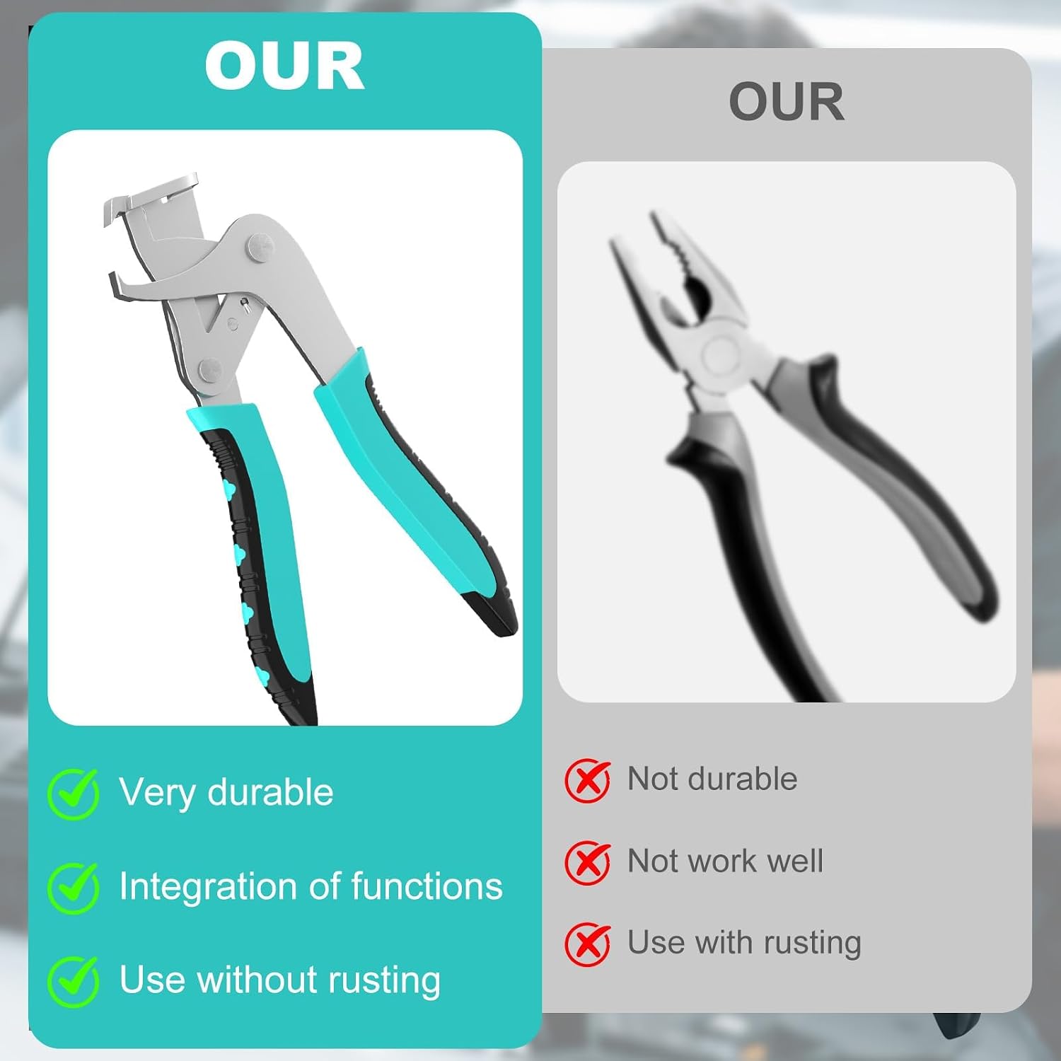 Car Clip Pliers and Disassembly Tools, Efficient Multi-functional Automotive Snap Plier, Easy to Remove Fasteners, Clips, Buckles, and Rivets, Open The Panels Effortlessly (1pc) (blue)