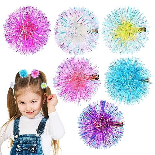 Pinces à cheveux colorées Beaupretty barrettes à pompons pour filles et adolescentes