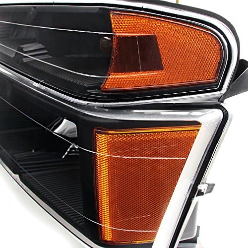 AKKON - For 2004-2012 Chevy Colorado | GMC Canyon Black Headlights Lamps + Black Smoke Tail Lights Assembly Set