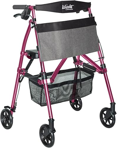 Vista 15 de Stander Wonder Rollator Plus, Caminador plegable ligero de movilidad, EZ Fold-N-Go-Rollator para personas mayores y adultos, ruedas de 6 pulgadas