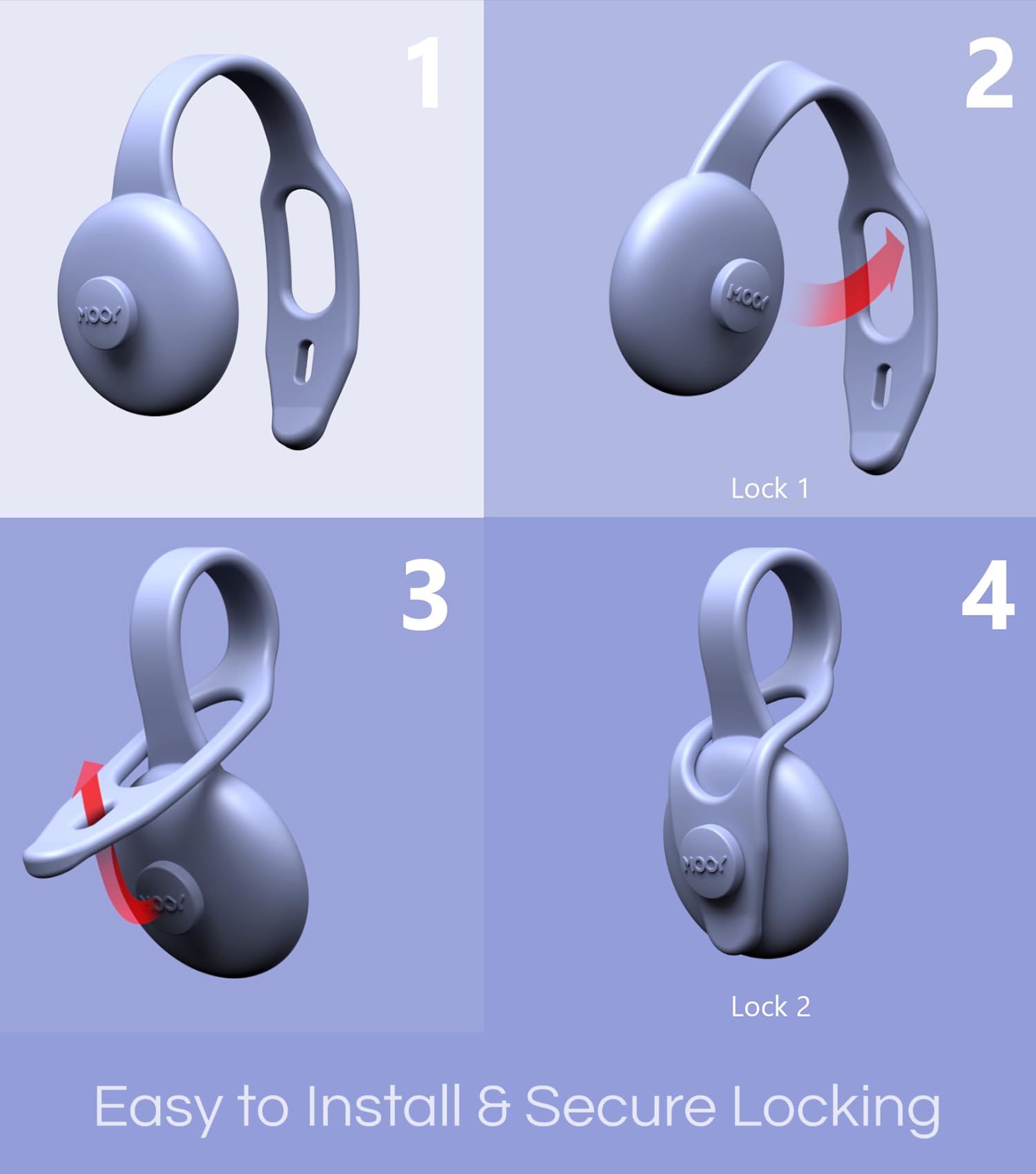 MOOY Air Tag-1 Pack, Air Tag Holder, Air Tag Case, High Stretch Material, Attach to Anything, Lightweight and Durable Silicone, TAGMATE Universal Air Tag Holder, for Pets,Kids,Luggages