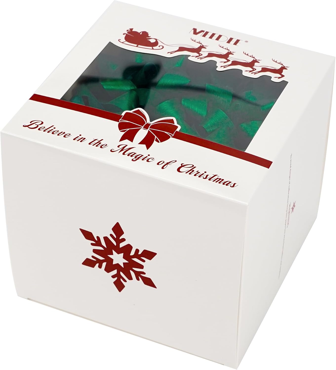 MEEDEE 4.5 inch Green Linear Glitter Gift Bow Self Adhesive Bow for Holiday, Everyday, All-Occasion, Gift Wrapping Paper, Bags and Boxes Decorations (12 Counts) - Image 9